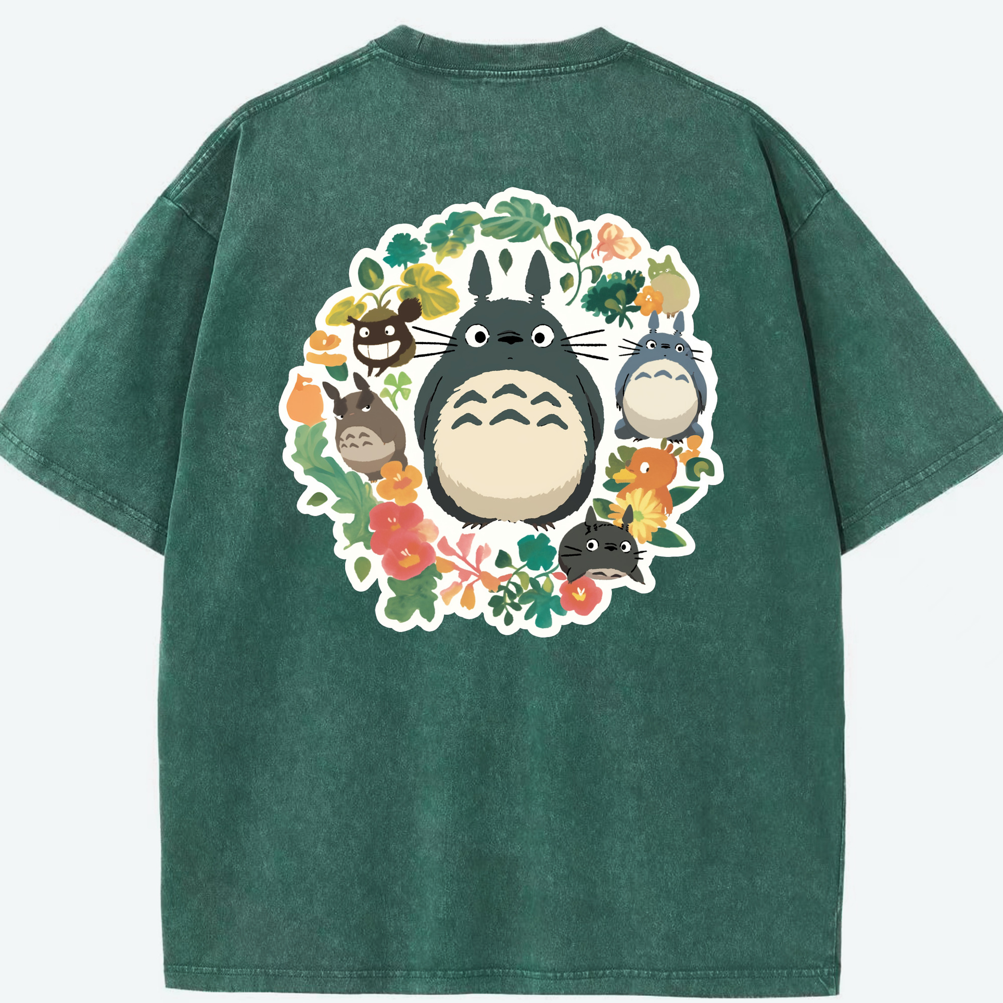 （画像用） となりのトトロ 草壁メイ 草壁サツキ My Neighbor Totoro Satsuki Kusakabe Mei Kusakabe 綿100% ヴィンテージ風 半袖Tシャツ（背面プリント）